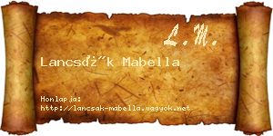 Lancsák Mabella névjegykártya